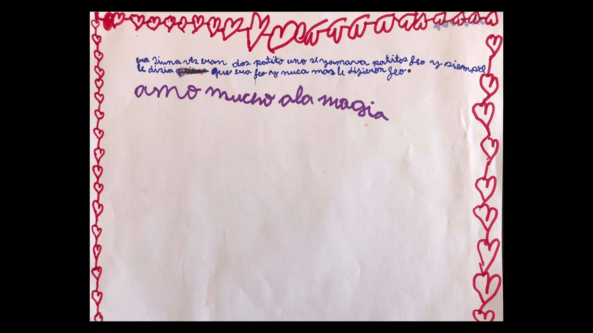 Dibujo y testimonio de una participante de Reuniones mágicas
