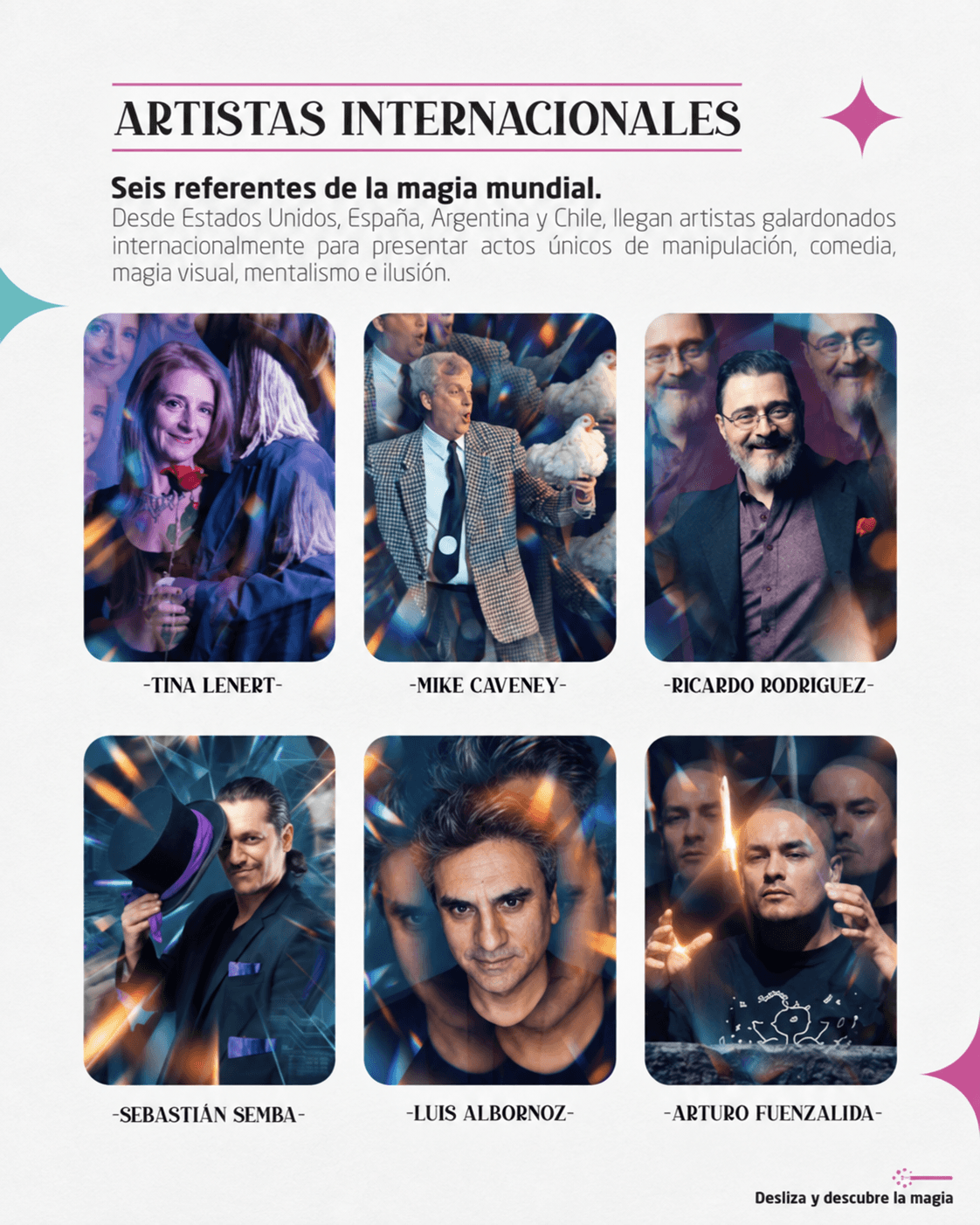 Artwork featuring the six international artists at Festival Pata de Cabra